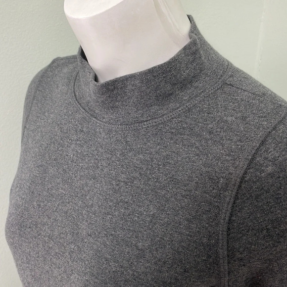 Everlane Gray Cotton Mock Neck Dress Size Small Shirt Dress Casual - Picture 5 of 10